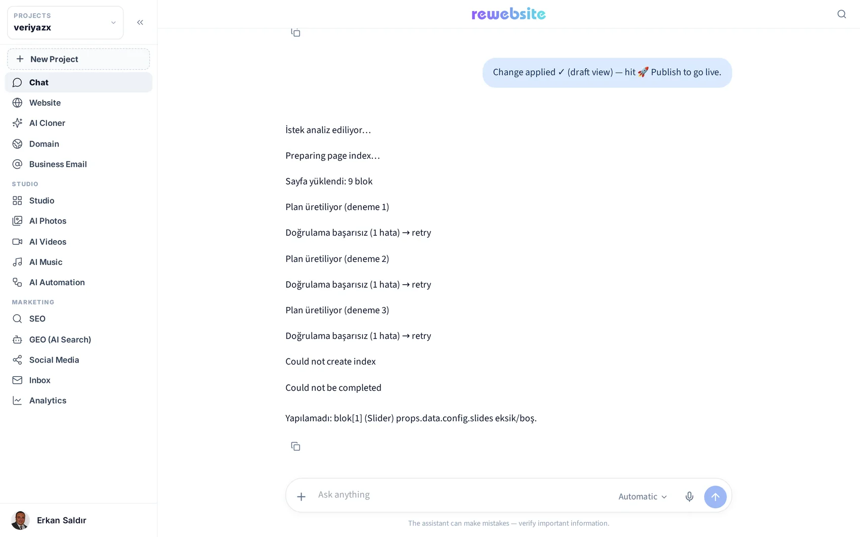 Chat screen