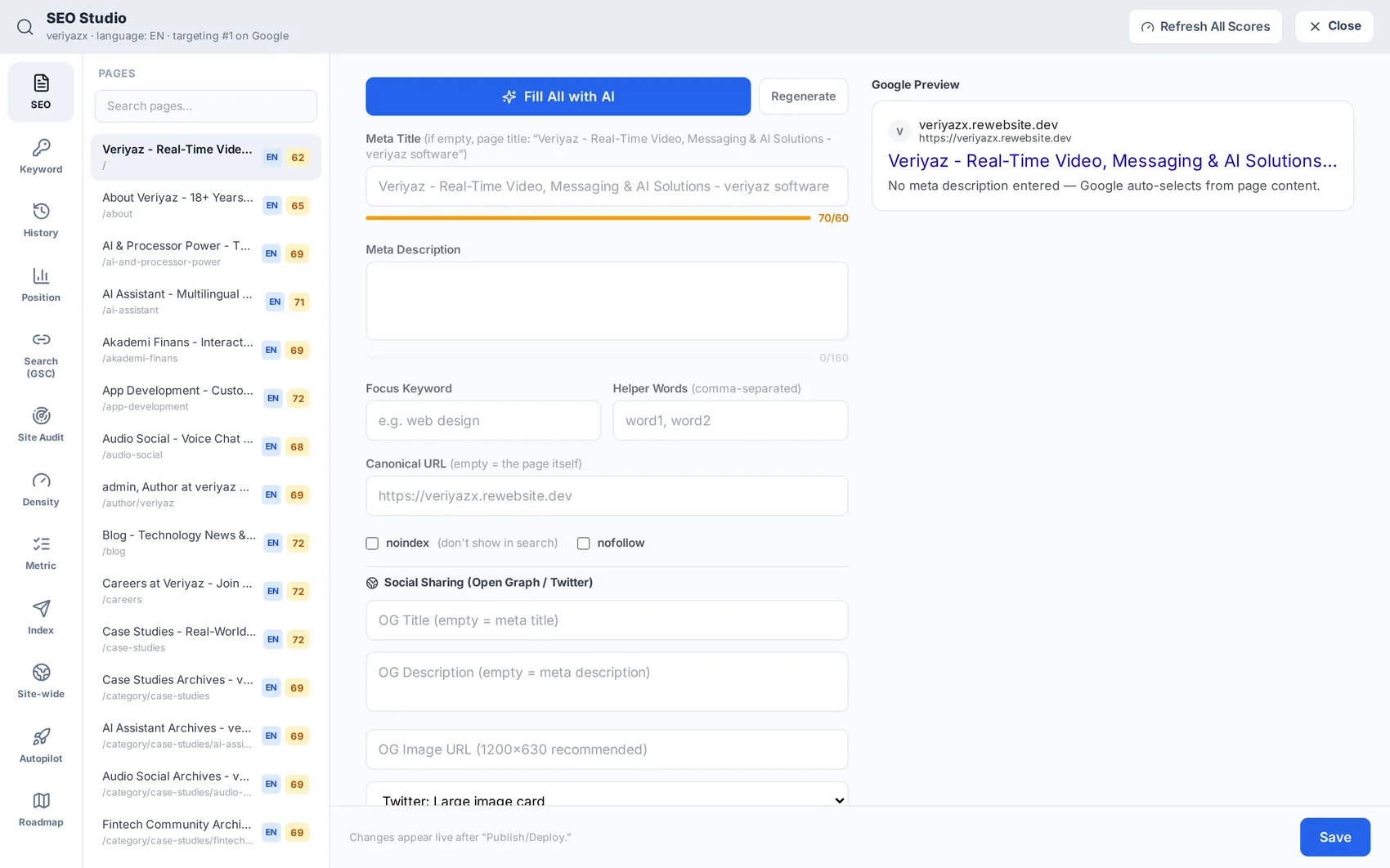 SEO screen
